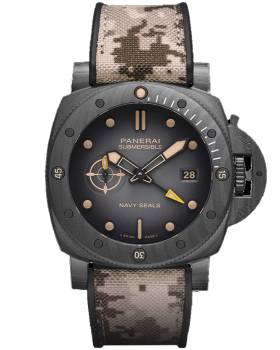 Часы Panerai Submersible QuarantaQuattro GMT Navy SEALs Carbotech™ PAM01513